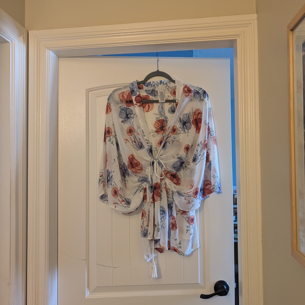 Lucky Brand Floral Tie-Front Blouse